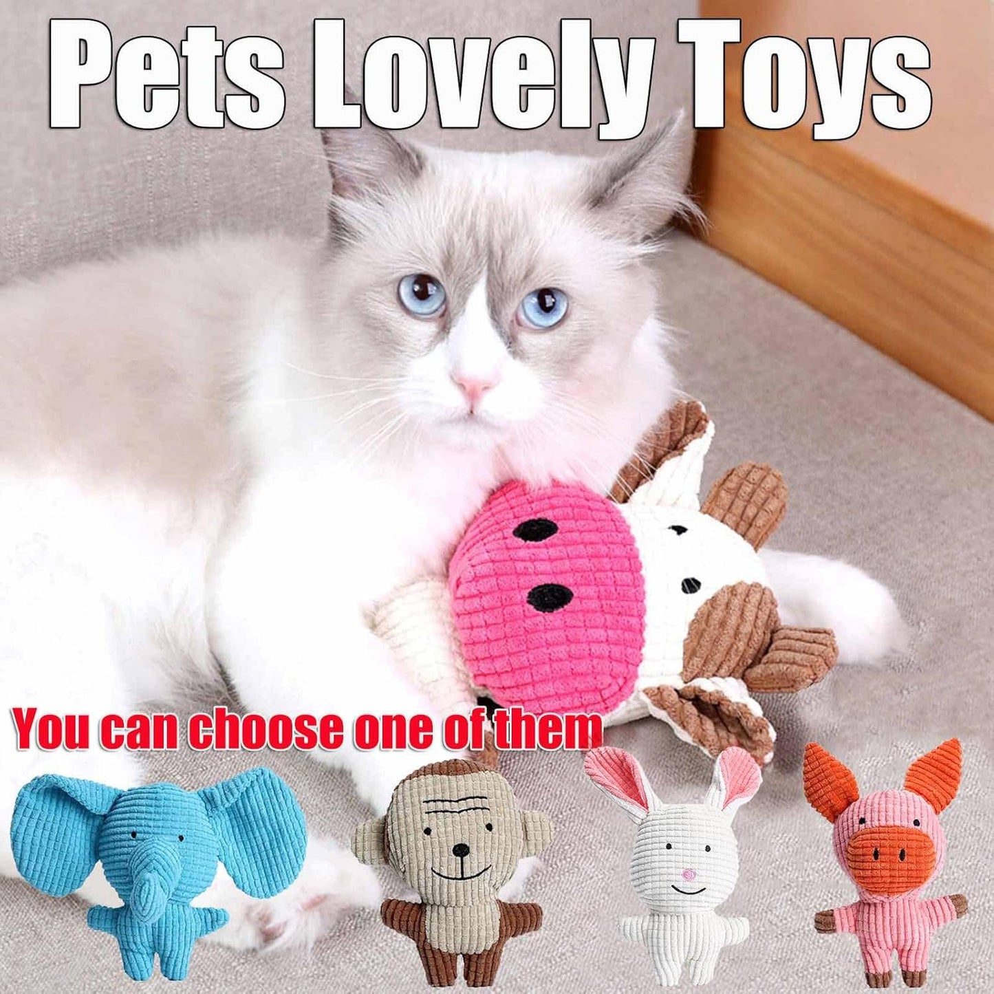 Mini Plush Animal Toy Set Pig Plush Toys Assortment Value Bundle Dog Squeaky Toys Assortment Puppy Pet Dog Toy Dog Squeak Toy for Medium Large Dogs Imprint Toy (Multicolor, One Size)