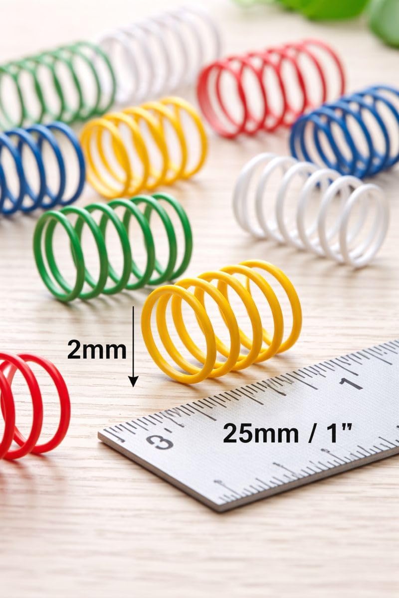 15-Pack Colorful Durable Spiral Springs for Cats & Kittens – Interactive Bouncy Plastic Coil Toy for Swatting, Chasing & Play - Cat Spring Toys