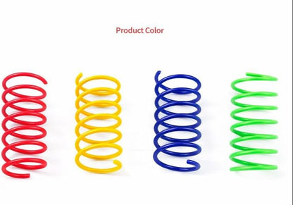 15-Pack Colorful Durable Spiral Springs for Cats & Kittens – Interactive Bouncy Plastic Coil Toy for Swatting, Chasing & Play - Cat Spring Toys