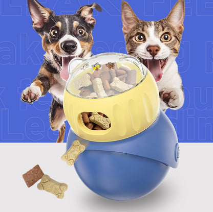 Interactive Pet Toys, Fun Tumbler Puzzle Toys with Food Dispense for Cat,Small Dogs and Other Pets, Interactive Chase Treat Ball Playing Indoor for Cats and Mini Puppies in Safety (Owl Shape)