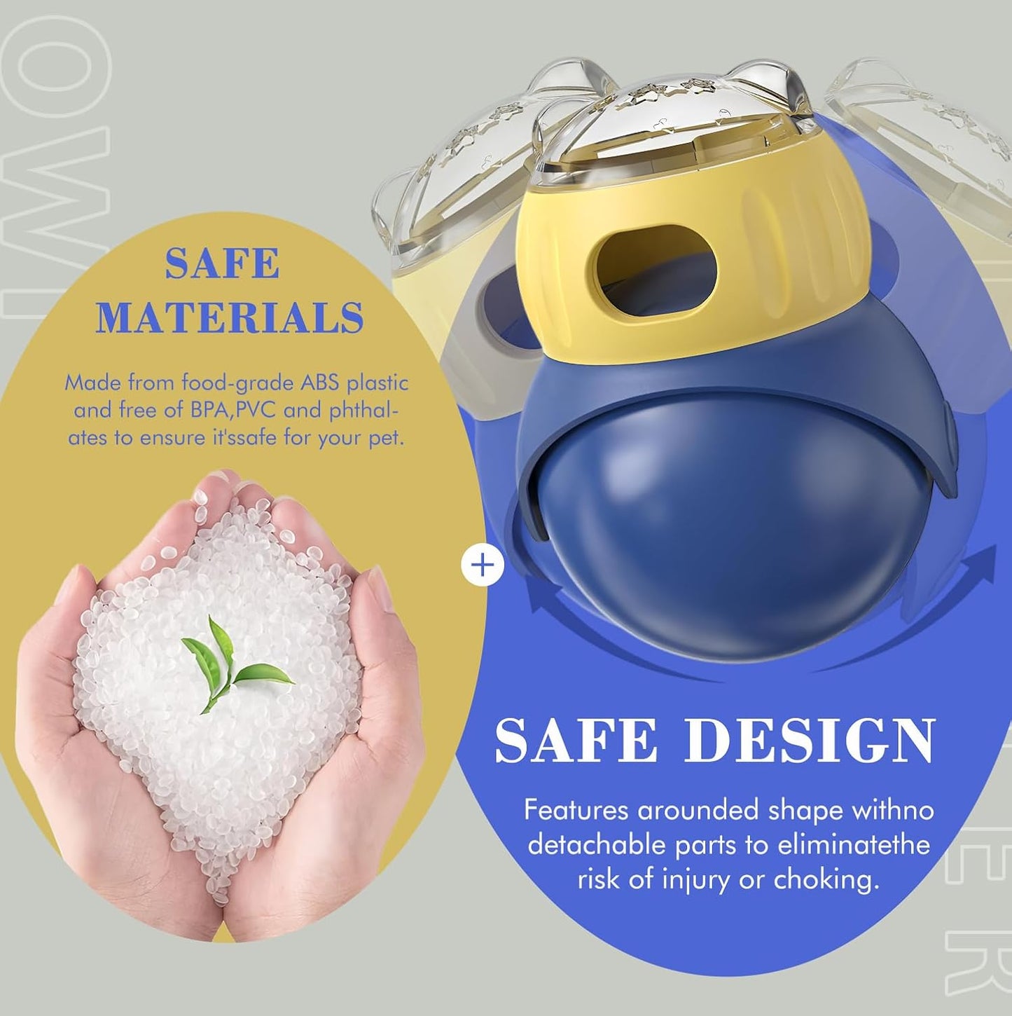 Interactive Pet Toys, Fun Tumbler Puzzle Toys with Food Dispense for Cat,Small Dogs and Other Pets, Interactive Chase Treat Ball Playing Indoor for Cats and Mini Puppies in Safety (Owl Shape)