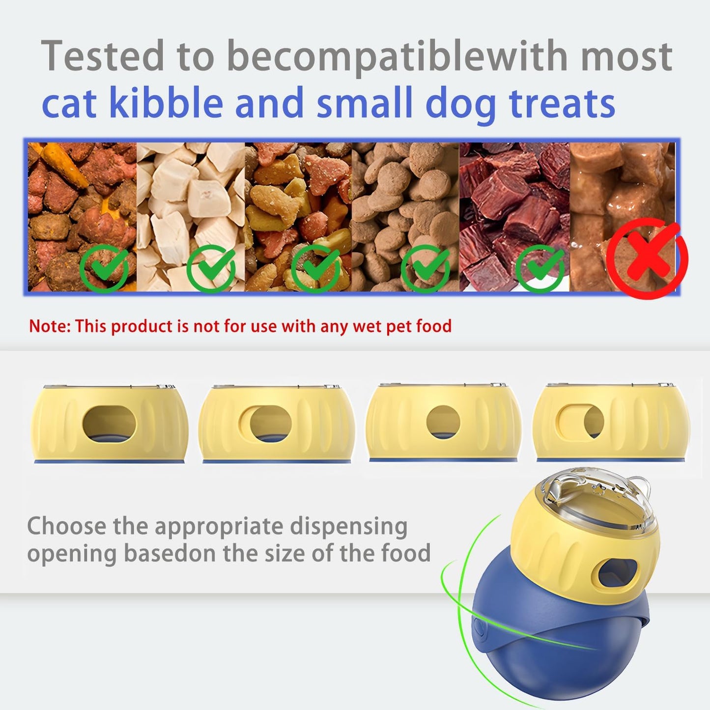 Interactive Pet Toys, Fun Tumbler Puzzle Toys with Food Dispense for Cat,Small Dogs and Other Pets, Interactive Chase Treat Ball Playing Indoor for Cats and Mini Puppies in Safety (Owl Shape)