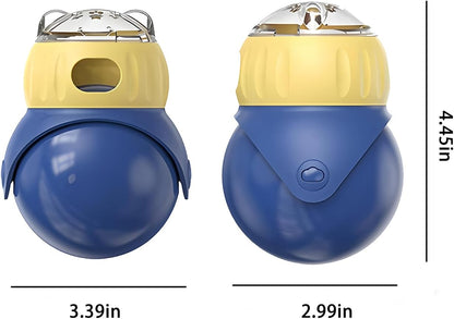 Interactive Pet Toys, Fun Tumbler Puzzle Toys with Food Dispense for Cat,Small Dogs and Other Pets, Interactive Chase Treat Ball Playing Indoor for Cats and Mini Puppies in Safety (Owl Shape)