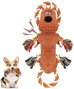 Dog Toy for Small, Middle Dogs, Dog Plush Toys, Squeaky Dog Toys with Crinkle Paper, Tug of War Dog Toys