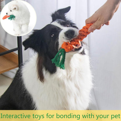 3PCS Yellow Carrot Pet Rope Toys,Cat Interactive Chews,Puppy Teething Chew Toys,Teeth Cleaning and Chewing for Dogs and Cats (Mixed Color-3pcs)
