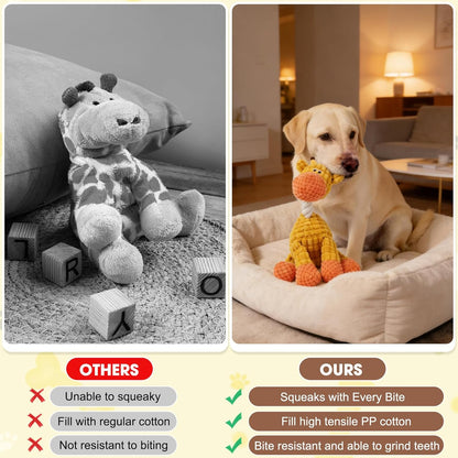 2026 New Dog Toys, Indestructible Plush Dog Toy for Aggressive Chewers,Squeaky Chew Toys for Small Medium Dogs,Dogs Squeaky Chew Toy for Indoor Pups Teething