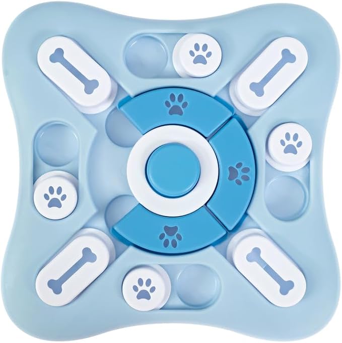 Interactive Dog Puzzle Treat Toy for Slower Eating - Smart Treat Dispensing Cognitive Toys for Dogs Playtime - Non-Slip Plastic - Mind Boosting Dog IQ Training Puzzle Toys for Puppies and Large Breeds