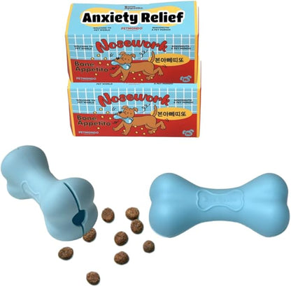 2 Pack Dog Puzzle Toy - Interactive Dog Treat Toy & Puzzle Dispenser - Enrichment Puzzle Toys for Smart Dogs & Puppies - Treat Dispensing Dog Toys for Cognitive Engagement & Fun Learning (Blue)