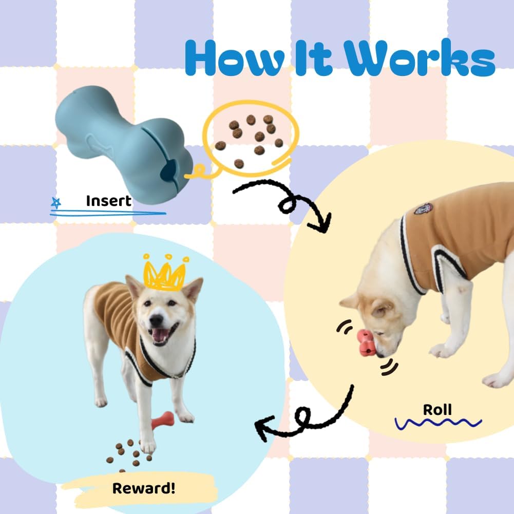 2 Pack Dog Puzzle Toy - Interactive Dog Treat Toy & Puzzle Dispenser - Enrichment Puzzle Toys for Smart Dogs & Puppies - Treat Dispensing Dog Toys for Cognitive Engagement & Fun Learning (Blue)