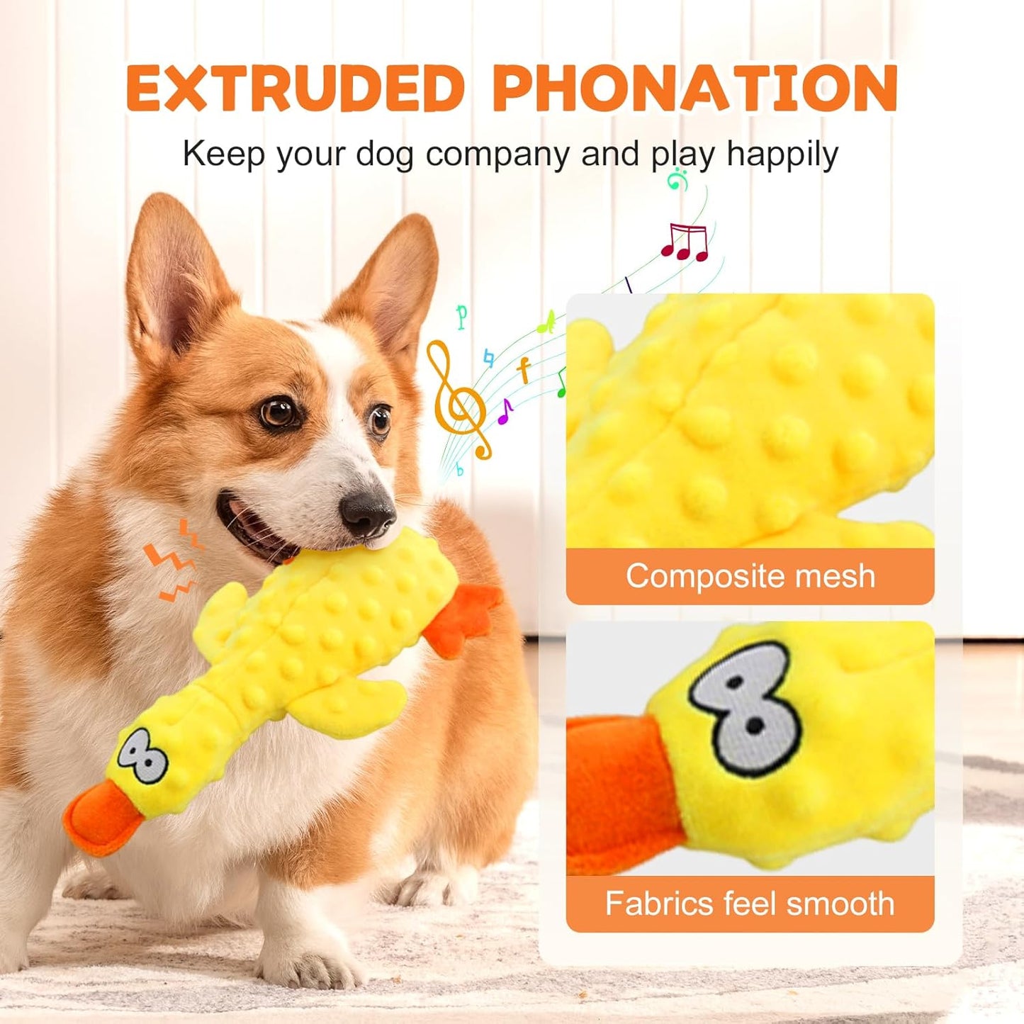 2025 New Calming Duck, Durable Dog Calming Ducks Dog Toy Yellow Stuffed Duck Dog Chew Toys, Upgrade Calming Dogs' Support for Indoor Puppy (Blue)