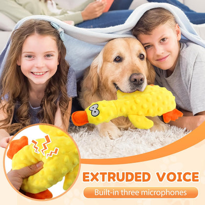 2025 New Calming Duck, Durable Dog Calming Ducks Dog Toy Yellow Stuffed Duck Dog Chew Toys, Upgrade Calming Dogs' Support for Indoor Puppy (Blue)