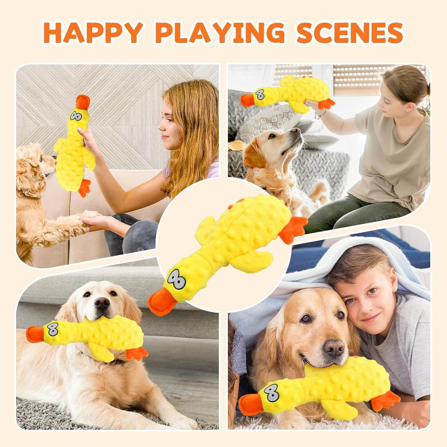 2025 New Calming Duck, Durable Dog Calming Ducks Dog Toy Yellow Stuffed Duck Dog Chew Toys, Upgrade Calming Dogs' Support for Indoor Puppy (Blue)