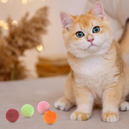 100 PCS Pom Pom Balls for Kittens, Cat Puff Ball Toys Lightweight Soft Plush Cats Ball 1.2Inch Colorful Kitten Cats Fuzzy Cat Balls Fun Interactive Toys for Indoorcat Kittens Playing Exercising(3 cm)