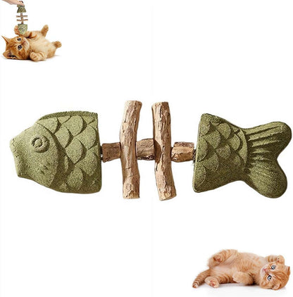 2026 New Creative Fish Bone Cat Toy,Purrident - Fix Your Cat’s Dental Health,Cat Chew Toys,Wooden Catnip Teeth Cleaning Stick, Natural Fishbone Cats Dental Toy,Durable Feline Tooth Care Tool
