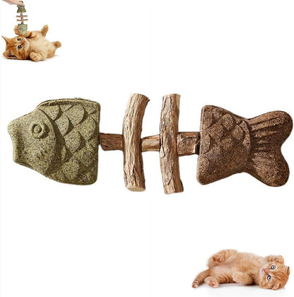 2026 New Creative Fish Bone Cat Toy,Purrident - Fix Your Cat’s Dental Health,Cat Chew Toys,Wooden Catnip Teeth Cleaning Stick, Natural Fishbone Cats Dental Toy,Durable Feline Tooth Care Tool