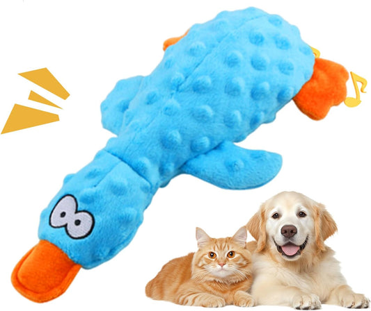 2025 New Calming Duck, Durable Dog Calming Ducks Dog Toy Yellow Stuffed Duck Dog Chew Toys, Upgrade Calming Dogs' Support for Indoor Puppy (Blue)