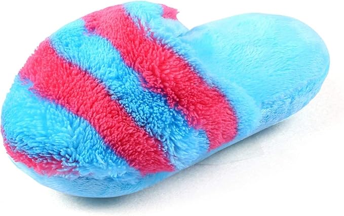 Blue Slipper Shape Dog Chew Toy, Cute Pet Puppy Dog Cat Plush Slipper Sound Pet Toy Pet Chew Toys Squeak Plush Toys Tooth Cleaning Chew Play Toy Supplies, Machine Washable