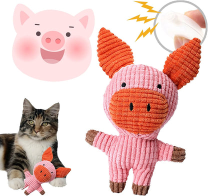 Mini Plush Animal Toy Set Pig Plush Toys Assortment Value Bundle Dog Squeaky Toys Assortment Puppy Pet Dog Toy Dog Squeak Toy for Medium Large Dogs Imprint Toy (Multicolor, One Size)