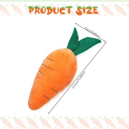 Carrot Dog Toy Cute Squeaky Plush Toys Funny Interactive Pet Carrot Shape Toys with Sound Comfort Soft Pet Supplies for Small Medium Large Dogs Gifts