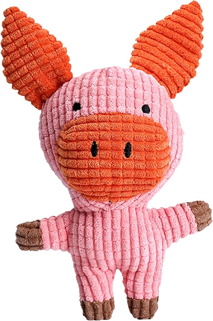 Mini Plush Animal Toy Set Pig Plush Toys Assortment Value Bundle Dog Squeaky Toys Assortment Puppy Pet Dog Toy Dog Squeak Toy for Medium Large Dogs Imprint Toy (Multicolor, One Size)