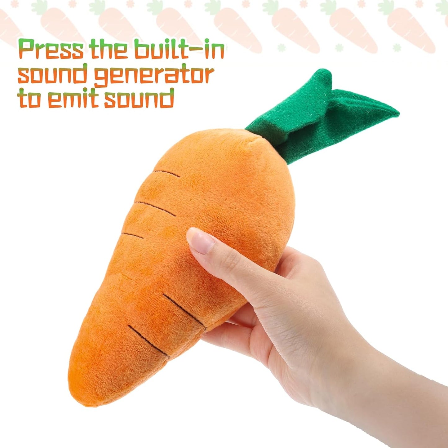Carrot Dog Toy Cute Squeaky Plush Toys Funny Interactive Pet Carrot Shape Toys with Sound Comfort Soft Pet Supplies for Small Medium Large Dogs Gifts